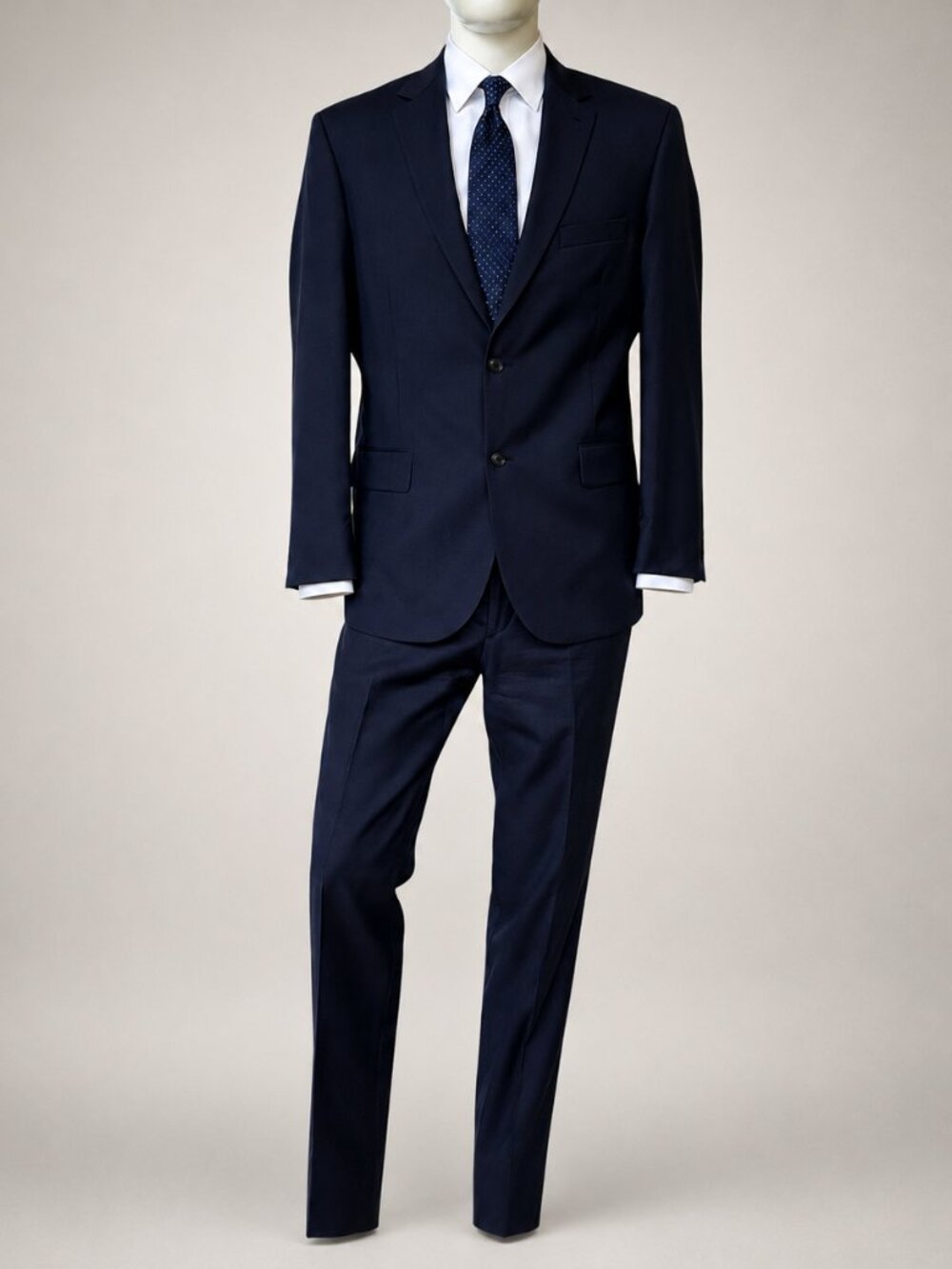 Mens 43R Jos A Bank 1905 Custom Express Navy 100% Wool Two Piece Suit